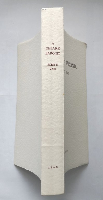 A CESARE BARONIO scritti vari 1963 Sora Libro Cardinale