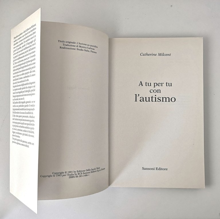 A TU PER TU CON L'AUTISMO di Catherine Milcent 1993 …