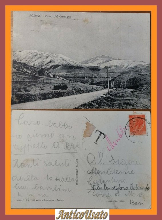 ACERNO Piano del Castagno Cartolina anni '50 postcard Vintage originale … | Immagine Gallery 1