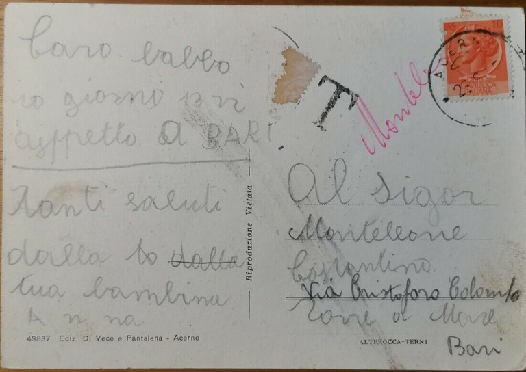 ACERNO Piano del Castagno Cartolina anni '50 postcard Vintage originale …