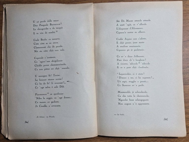 ACQUANNE POZZE CANDE Vito Antonio Di Cagno 1951 Resta Poesie …