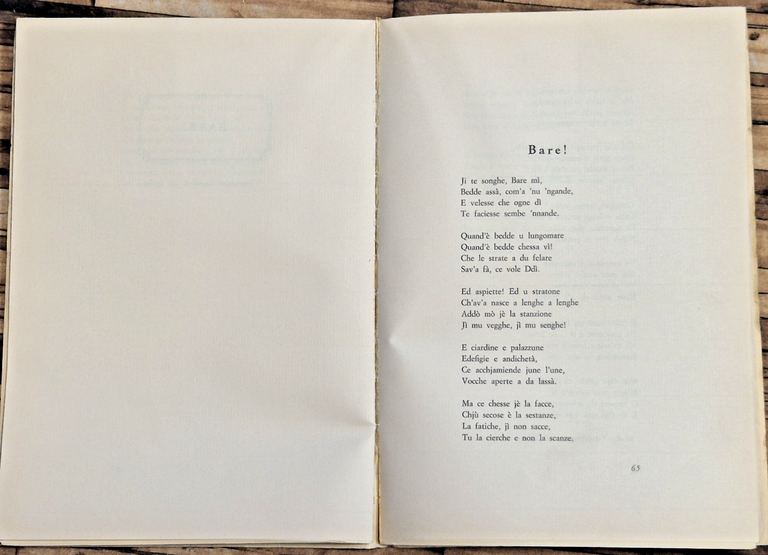 ACQUANNE POZZE CANDE Vito Antonio Di Cagno 1972 Laterza Dialetto … | Immagine Gallery 3