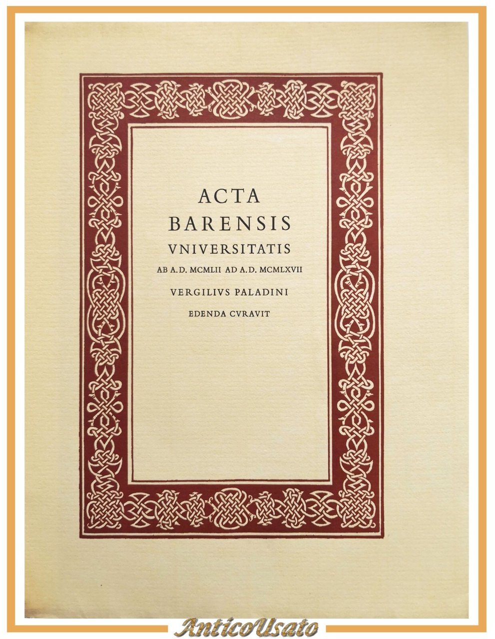 ACTA BARENSIS UNIVERSITATIS di Vergilivs Paladini 1967 Adriatica 1952 1967 …