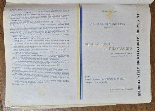 AERO CLUB GINO LISA TORINO 1932 GRANDE MANIFESTAZIONE AEREA Libro …