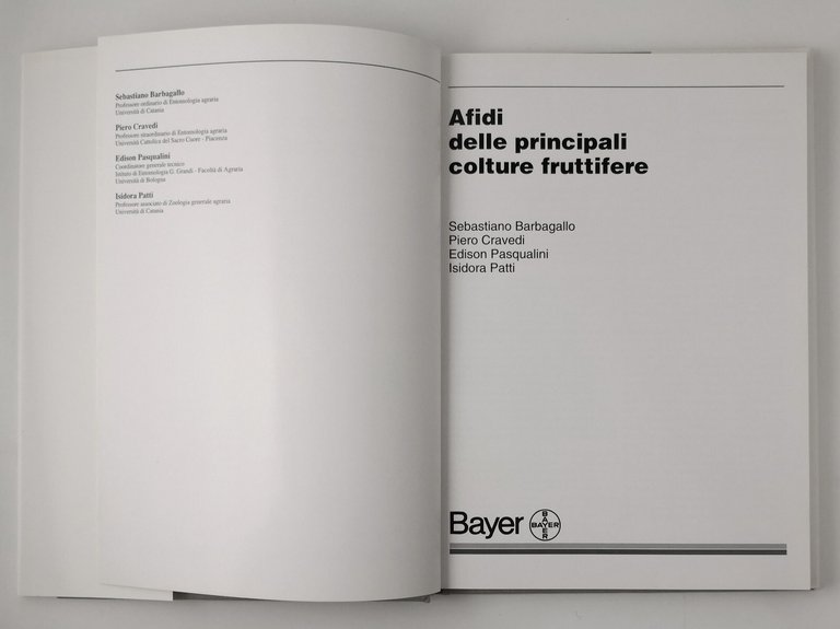 AFIDI DELLE PRINCIPALI COLTURE FRUTTIFERE di Barbieri Cravedi 1996 Bayer …