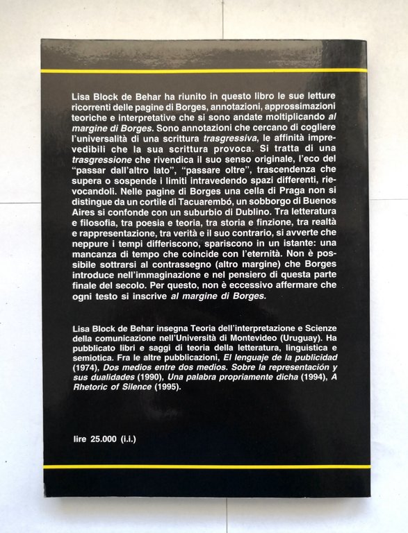 AL MARGINE DI BORGES di Lisa Block de Behar 1997 …