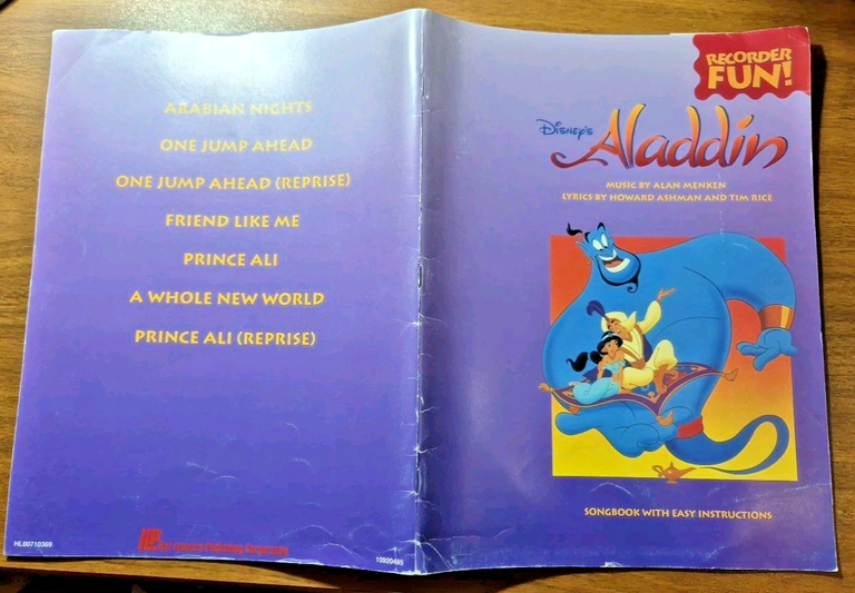 ALADDIN songbook with easy instructions Walt Disney Libro Spartito per …