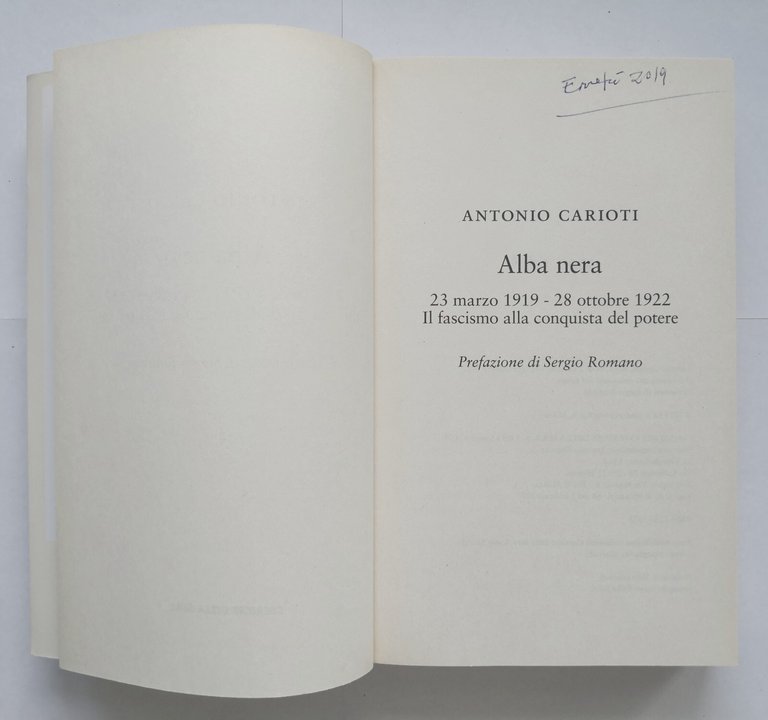 ALBA NERA di Antonio Carioti 2019 RCS MediaGroup libro fascismo …