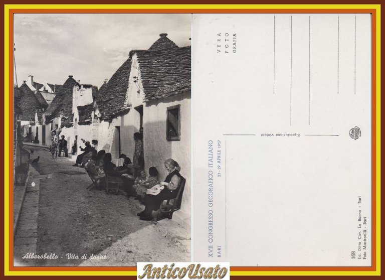 ALBEROBELLO Vita di Donne Cartolina NON Viaggiata Congresso Geografico Bari …