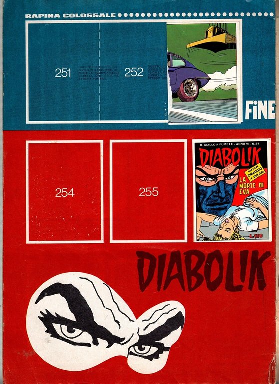 ALBUM LE FIGURINE DI DIABOLIK Originale con 63 figurine SUPER …