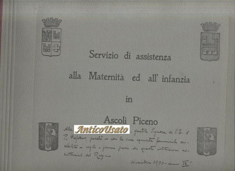 Album Servizio Assistenza Maternità E Infanzia Ascoli Piceno 1930 Fotografie