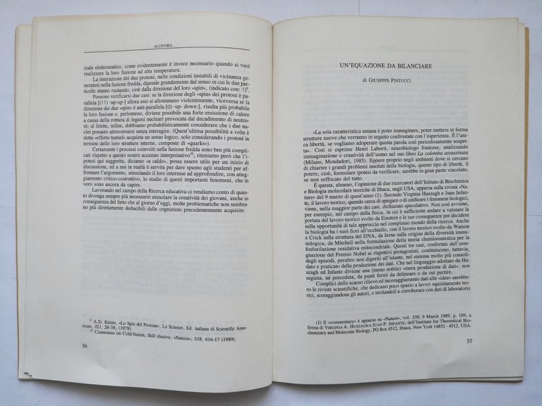 ALCHYMIA Anno Numero 2 aprile giugno 1989 rivista trimestrale multidisciplinare