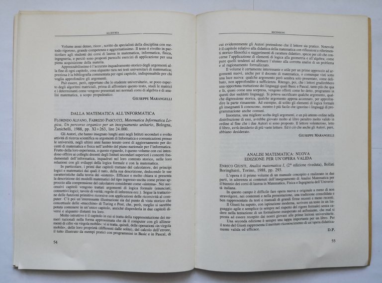 ALCHYMIA Anno Numero 2 aprile giugno 1989 rivista trimestrale multidisciplinare