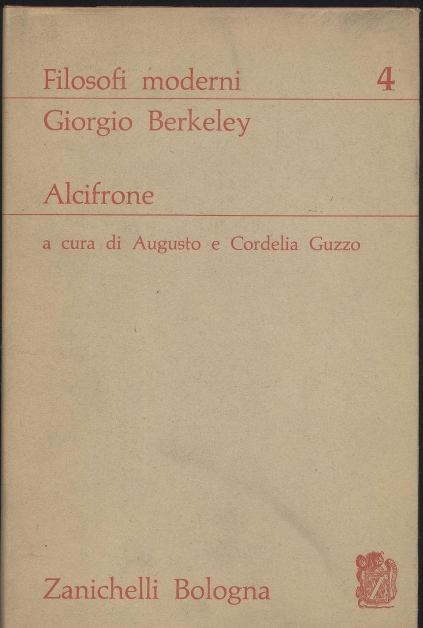 ALCIFRONE di Giorgio Berkeley 1963 Zanichelli editore - filosofi moderni …
