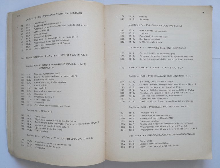 ALGEBRA ANALISI RICERCA OPERATIVA di Maino Pedrazzi 1987 Zanichelli Libro