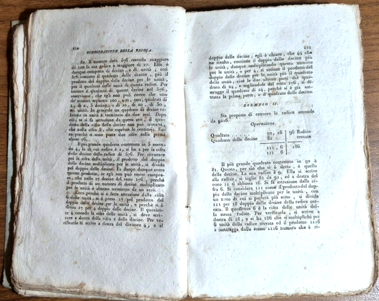 ALGEBRA di Giovanni Rodriguez 1815 Istituto Politecnico militare Libro antico