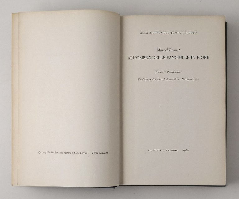 ALL'OMBRA DELLE FANCIULLE IN FIORE di Marcel Proust 1966 Einaudi …