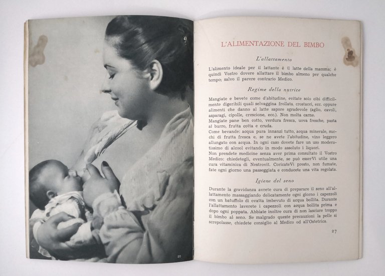 ALLE GIOVANI MAMME Nestlè La Prealpina libro pubblicitario anni '50 …