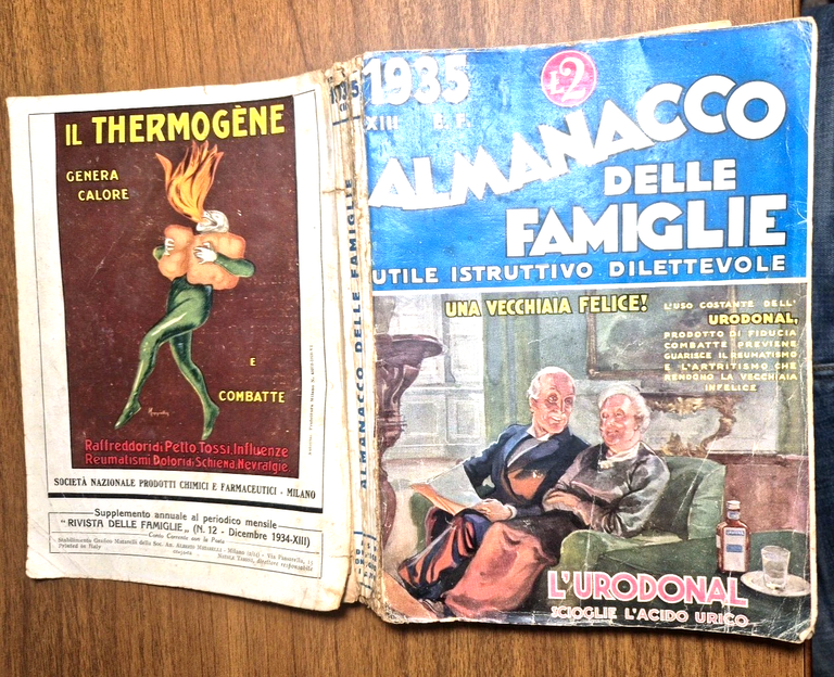 ALMANACCO DELLE FAMIGLIE 1935 Sonzogno utile istruttivo dilettevole Libro