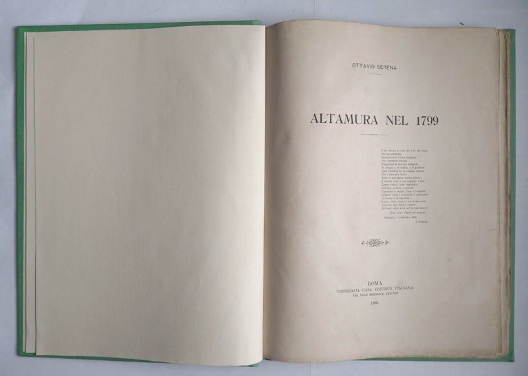 ALTAMURA NEL 1799 di Ottavio Serena 1899 Casa Editrice Italiana …