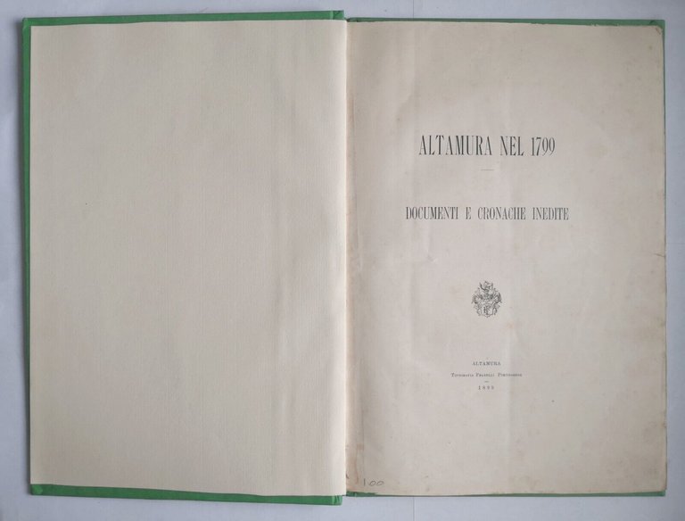 ALTAMURA NEL 1799 documenti e cronache inedite di Ottavio Serena …