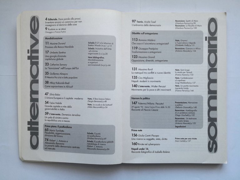 ALTERNATIVE numero 1 IL POST FORDISMO maggio 1995 Synergon Rivista …
