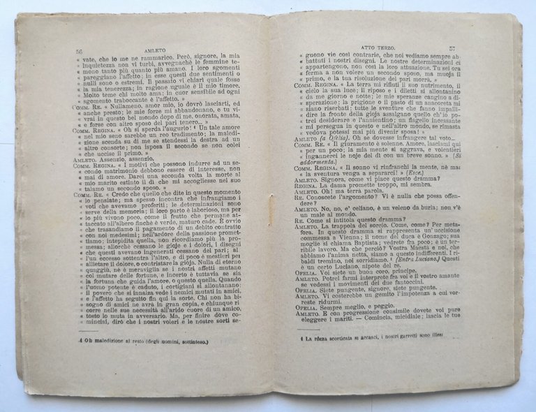 AMLETO tragedia di Guglielmo Shakespeare 1896 Sonzogno Libro William Teatro