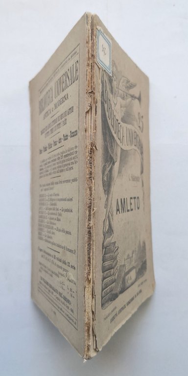 AMLETO tragedia di Guglielmo Shakespeare 1896 Sonzogno Libro William Teatro