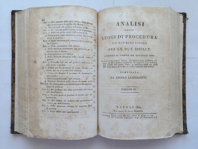 ANALISI DELLE LEGGI DI PROCEDURA CIVILI PER LE DUE SICILIE …