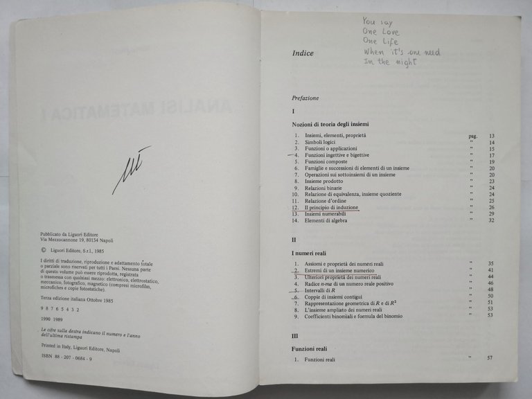 ANALISI MATEMATICA I di Mario Troisi 1990 Liguori Libro 1 …