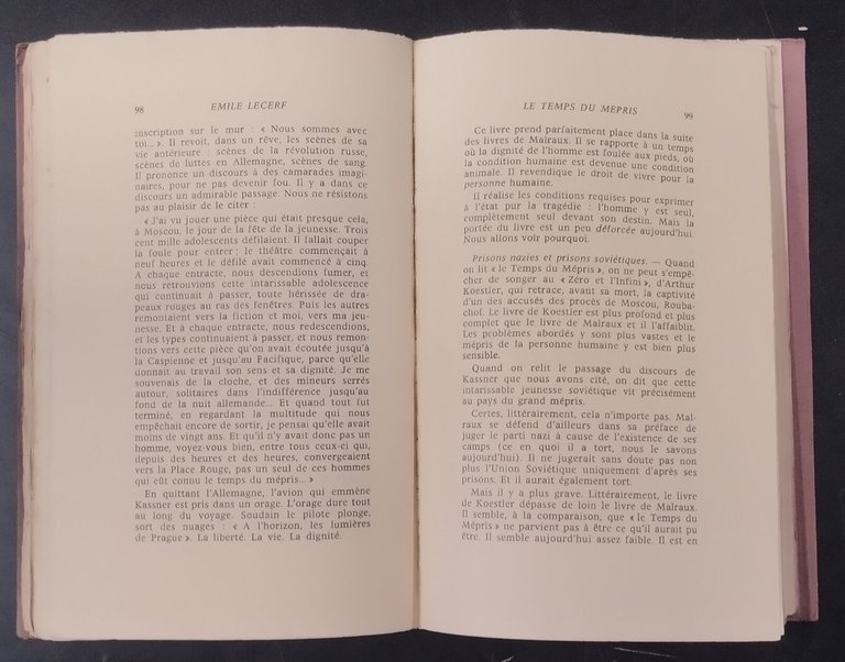 ANDRÉ MALRAUX LETTRES INEDITES di Emile Lecerf 1971 Richard Masse …