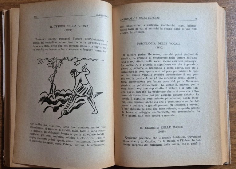 ANEDDOTICA DELLE SCIENZE di Sagredo 1948 Hoepli Manuale Libro illustrato