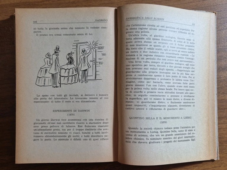 ANEDDOTICA DELLE SCIENZE di Sagredo 1948 Hoepli Manuale Libro illustrato