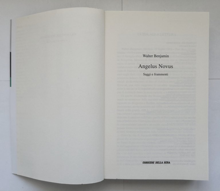 ANGELUS NOVUS saggi frammenti di Walter Benjamin 2022 libro corriere …