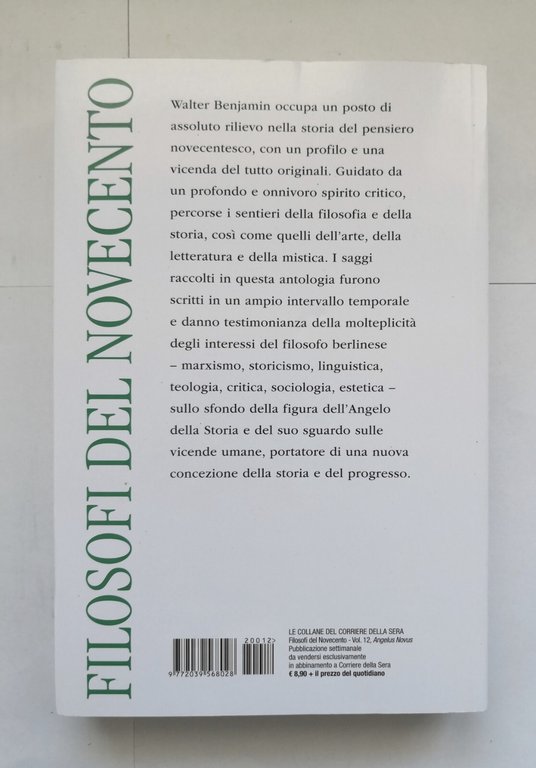 ANGELUS NOVUS saggi frammenti di Walter Benjamin 2022 libro corriere …