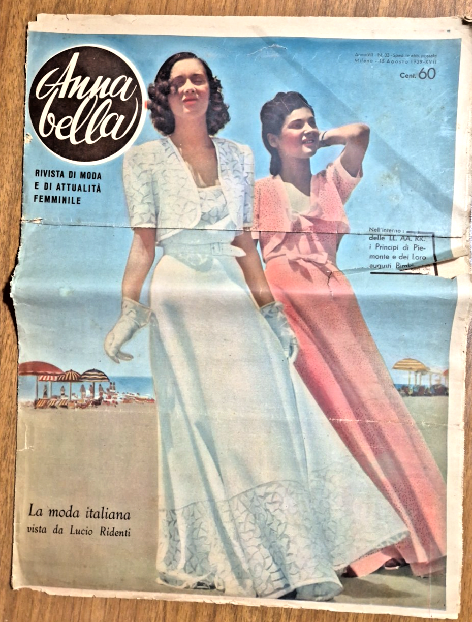 ANNA BELLA 15 agosto 1939 Rivista di Moda e attualità …
