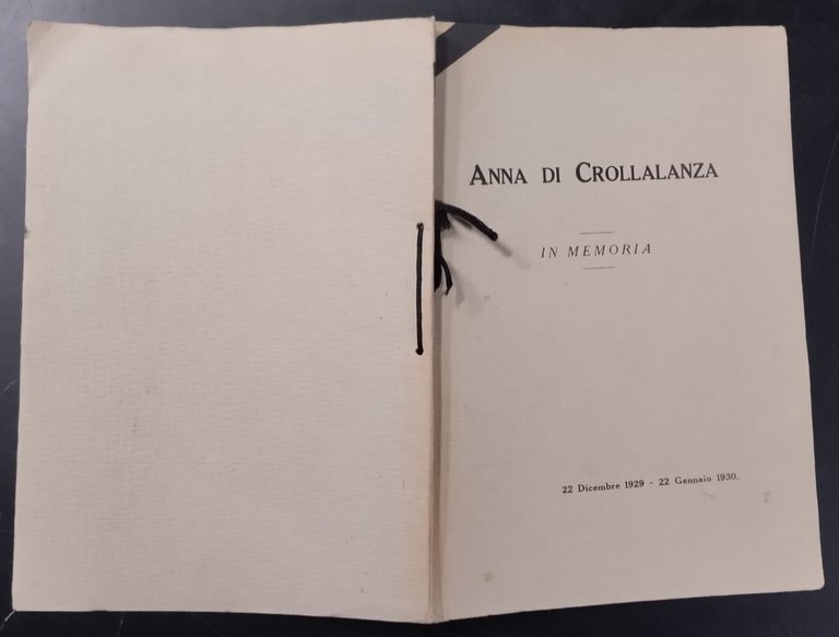 ANNA DI CROLLALANZA in memoria di Licinio Cappelli 1930 libro …