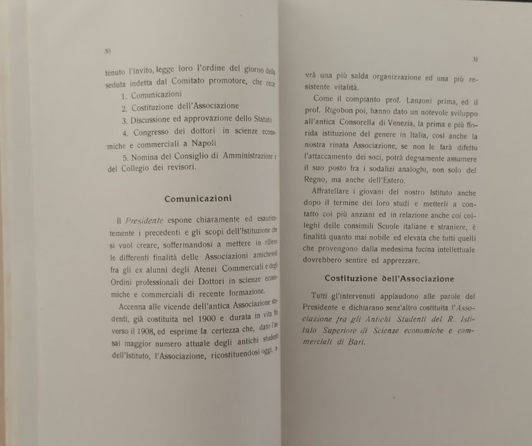 ANNUARIO 1923 ASSOCIAZIONE FRA GLI ANTICHI STUDENTI SCIENZE ECONOMICHE di …