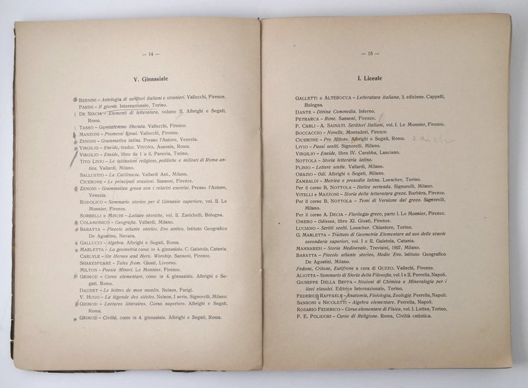 ANNUARIO ANNO SCOLASTICO 1927 28 Ginnasio Liceo Cirillo Bari 1929 …