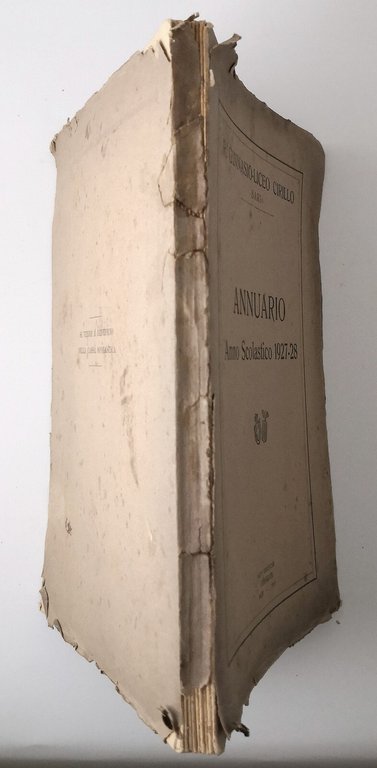 ANNUARIO ANNO SCOLASTICO 1927 28 Ginnasio Liceo Cirillo Bari 1929 …