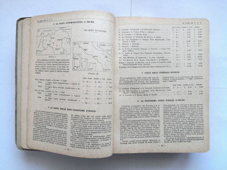 ANNUARIO GENERALE 1932 33 Touring Club Italiano Libro