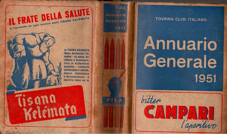 ANNUARIO GENERALE 1951 Touring Club Italiano Libro