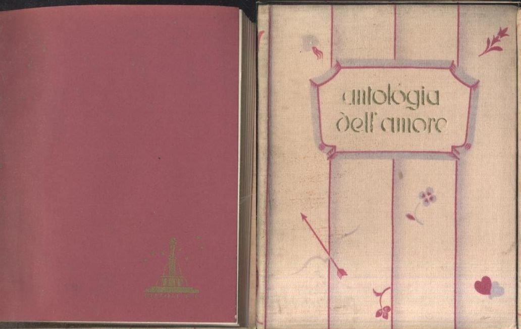 ANTOLOGIA DELL'AMORE 1936 Rizzoli copertina in seta libro piccolo da …