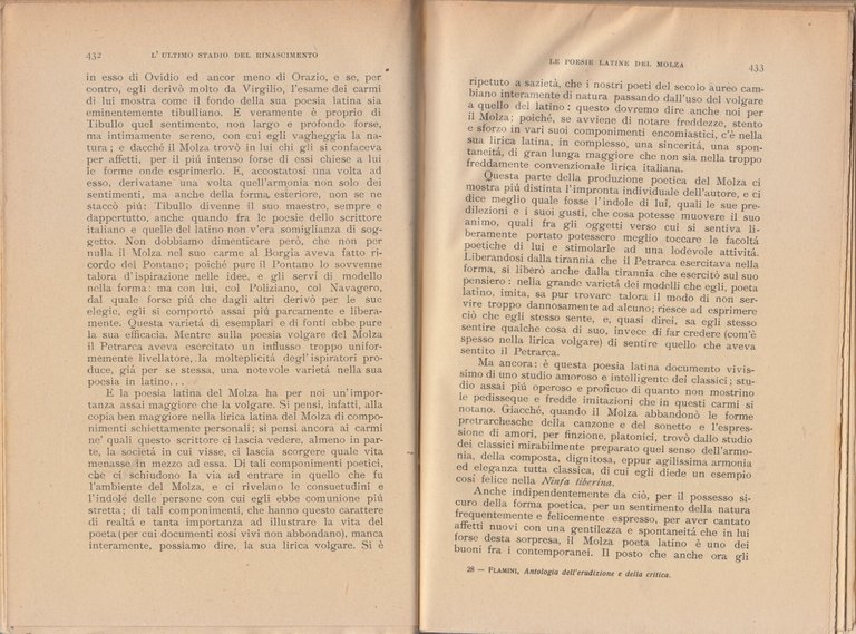 ANTOLOGIA DELLA CRITICA DELL'ERUDIZIONE di Francesco Flamini 1913 Perrella Libro