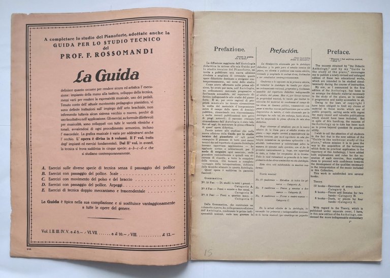 ANTOLOGIA DIDATTICA PER LO STUDIO DEL PIANOFORTE di Florestano Rossomandi …