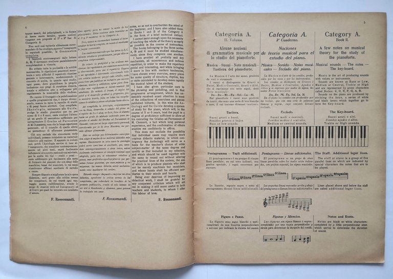 ANTOLOGIA DIDATTICA PER LO STUDIO DEL PIANOFORTE di Florestano Rossomandi …