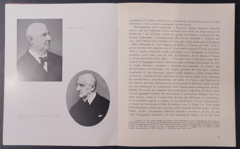 ANTON BRUCKNER L'APPRODO MUSICALE QUADERNI DI MUSICA numero 24 1958 …