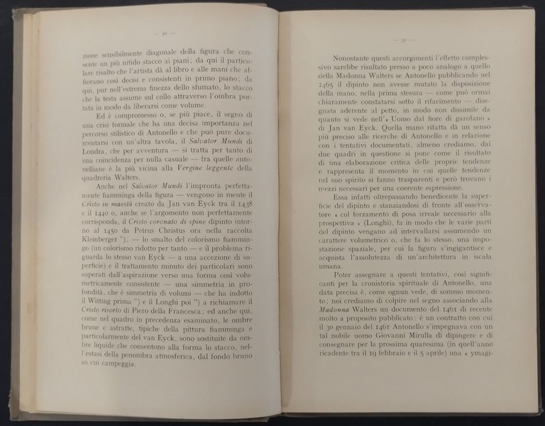 ANTONELLO DA MESSINA di Stefano Bottari 1939 Principato Libro arte
