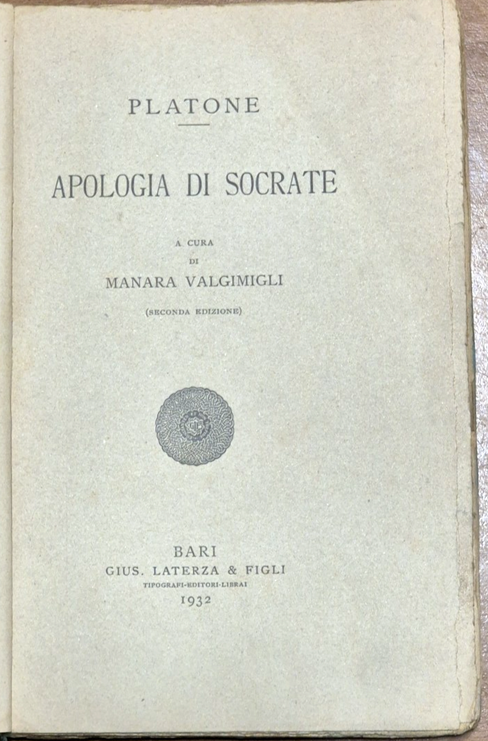 APOLOGIA DI SOCRATE di Platone A cura di Manara Valgimigi … | Immagine principale