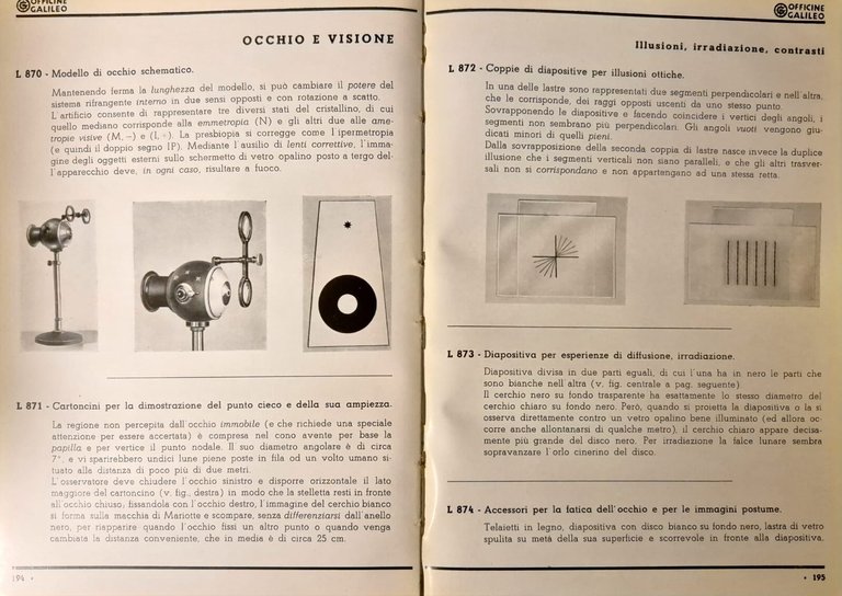 APPARECCHI PER L'INSEGNAMENTO DELLA FISICA a cura di Magini 1950 …